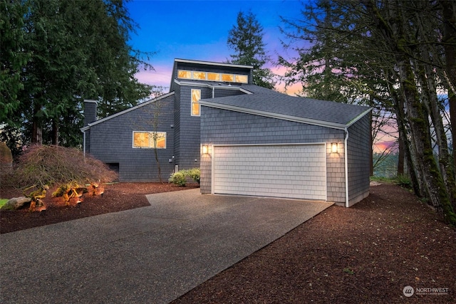 view of front of property featuring a garage