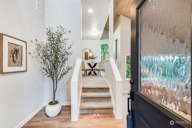 entrance foyer with hardwood / wood-style flooring