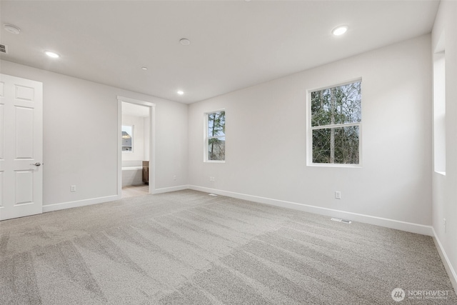 carpeted empty room featuring plenty of natural light