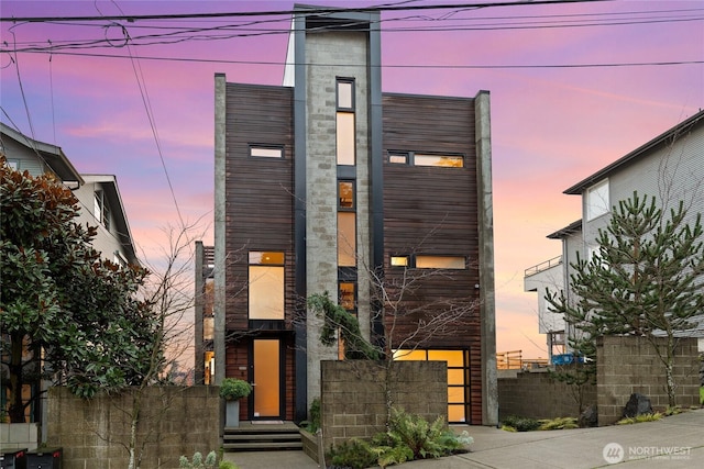 modern home with fence