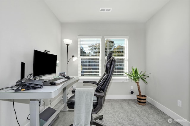 office space with carpet flooring