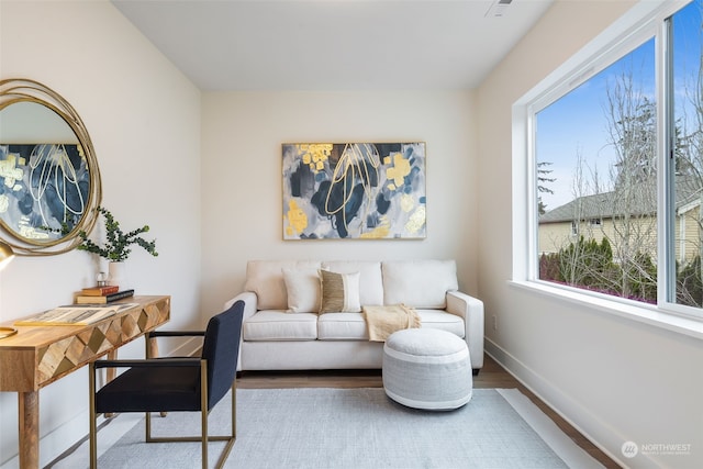 living room featuring hardwood / wood-style floors