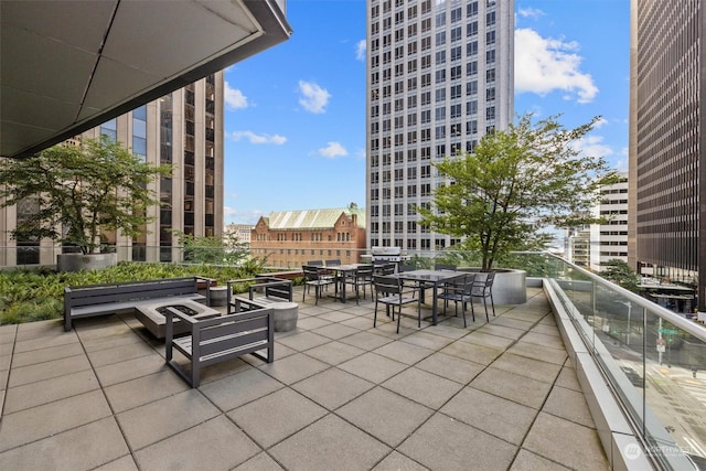 view of patio / terrace featuring a balcony