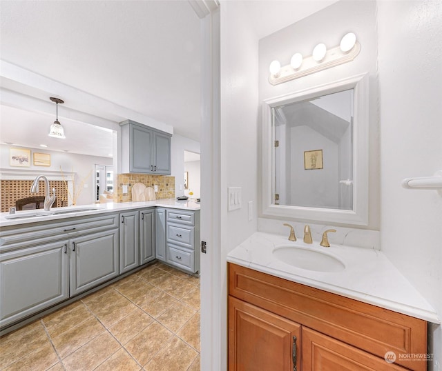 bathroom featuring backsplash and vanity