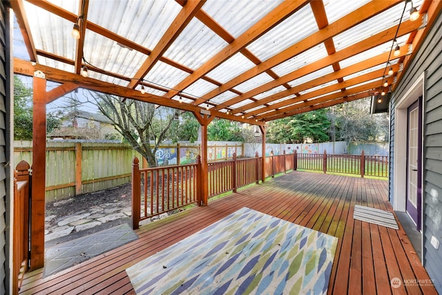 deck with a pergola