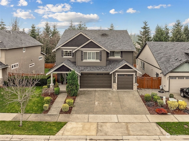 view of front of house with a garage