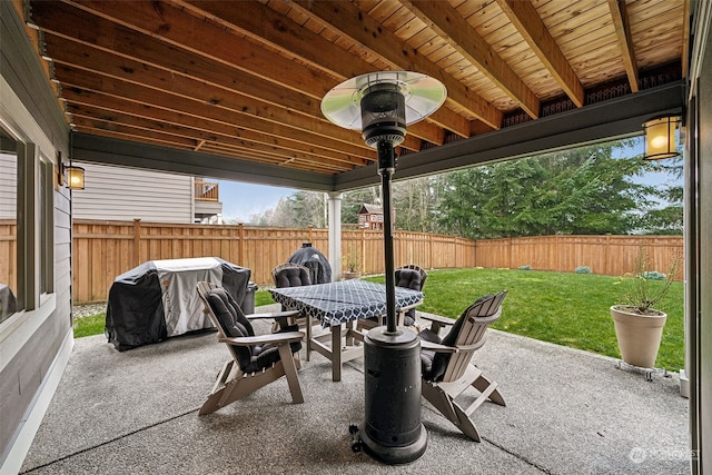 view of patio / terrace with a grill