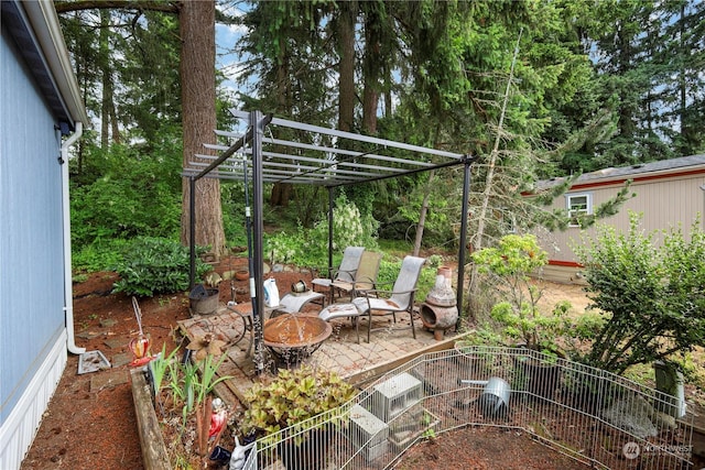 view of patio with a pergola