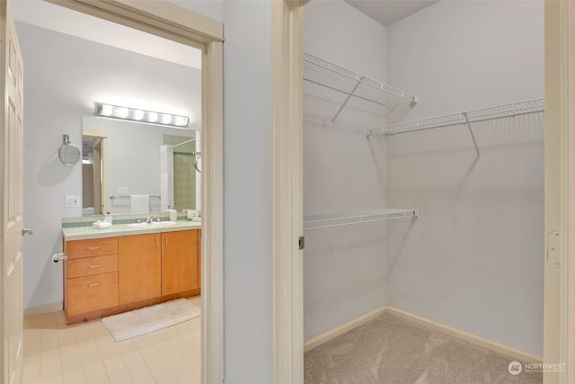 walk in closet with sink