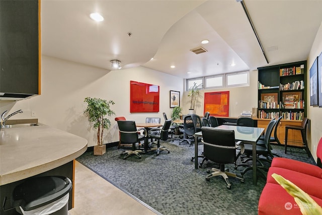 home office with sink