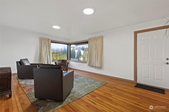 living room featuring hardwood / wood-style flooring