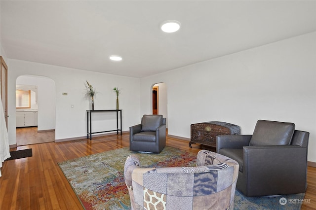 living room featuring hardwood / wood-style flooring