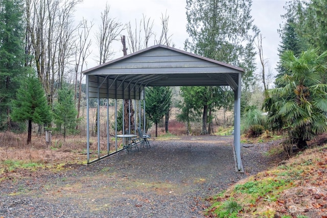 view of car parking with a carport