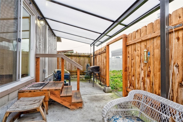 view of patio with grilling area