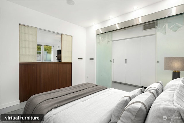 bedroom with a closet