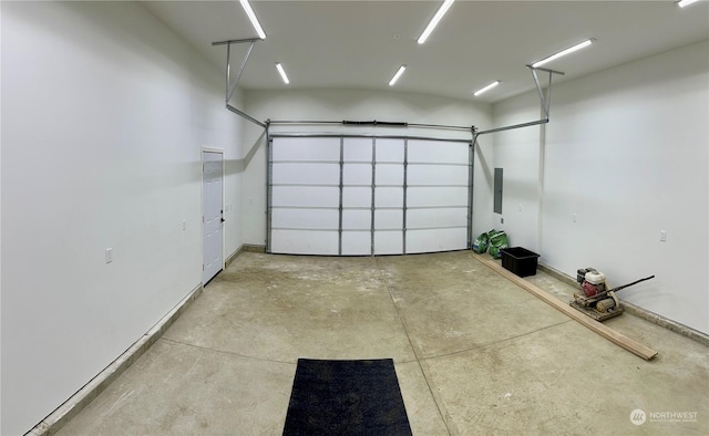 garage with electric panel