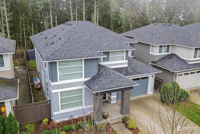 view of front of home featuring a garage