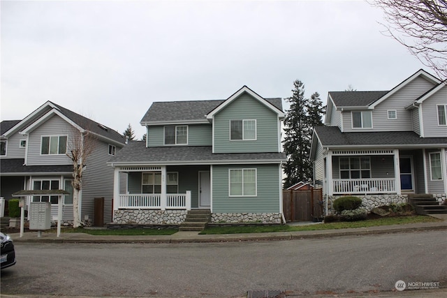 view of front of house featuring covered porch