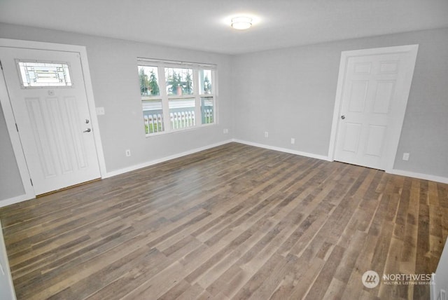 foyer featuring dark hardwood / wood-style floors