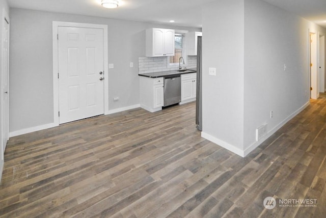 interior space featuring dark hardwood / wood-style floors and sink