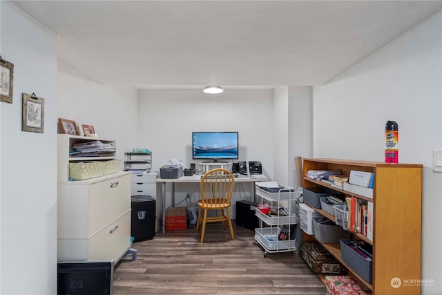 office featuring dark hardwood / wood-style floors