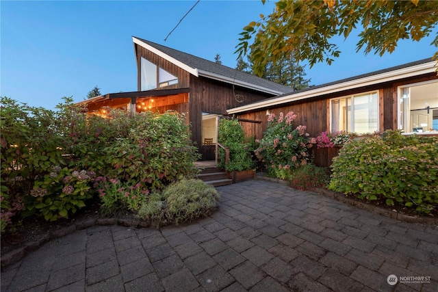 view of front of property with a patio