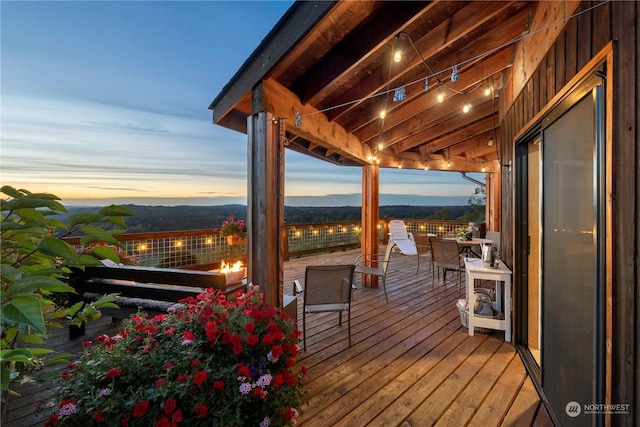 view of deck at dusk