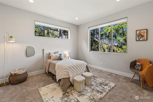 bedroom with carpet floors