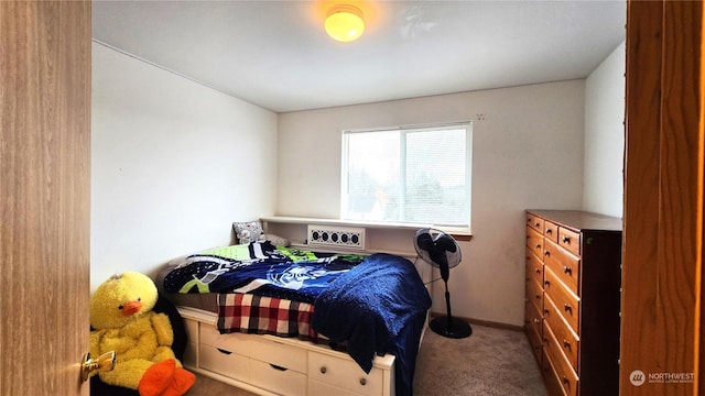 bedroom featuring carpet