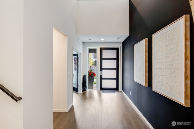 entryway featuring hardwood / wood-style floors