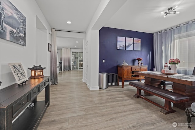 interior space with light wood-type flooring