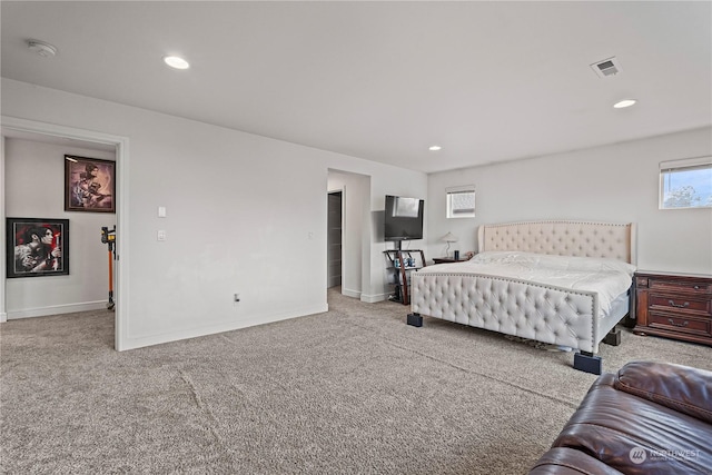 view of carpeted bedroom