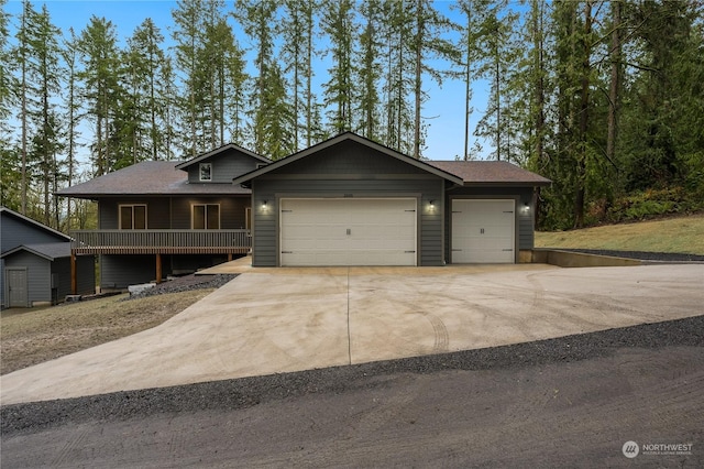 view of front of home with a garage