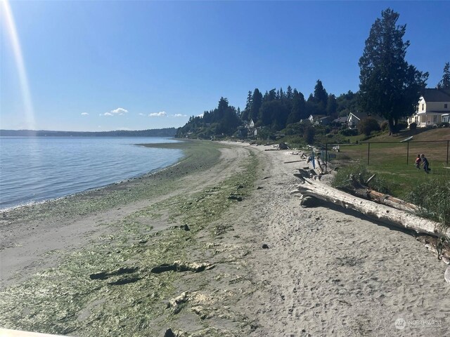 property view of water with a beach view