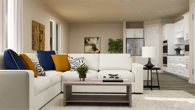 living room featuring light hardwood / wood-style flooring