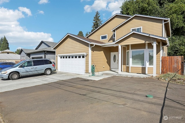 view of front facade featuring a garage