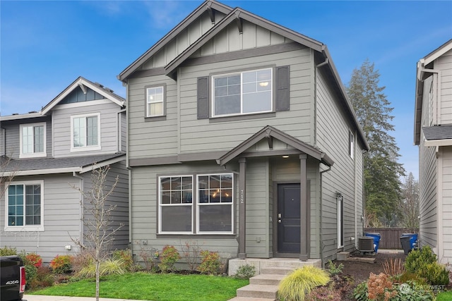 view of front of home featuring central AC