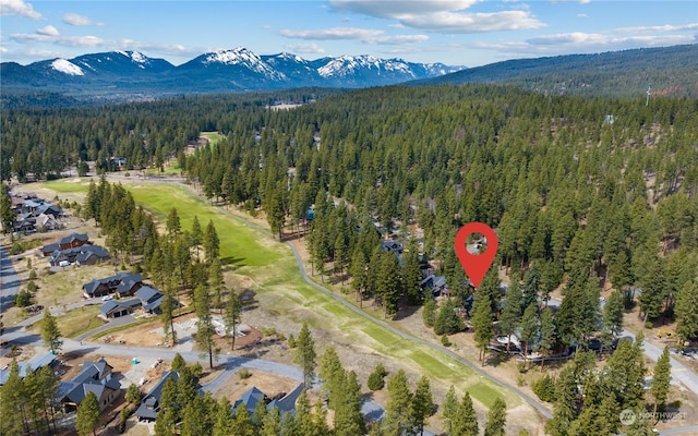 bird's eye view featuring a mountain view