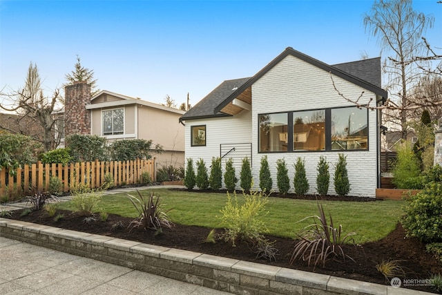 view of front of house with a front yard