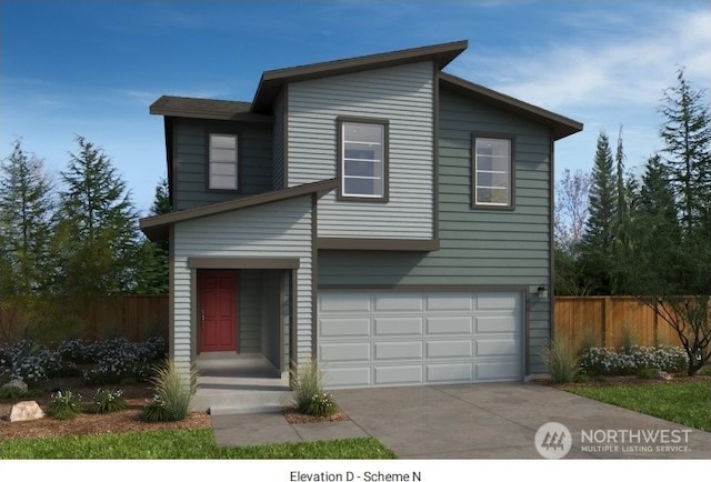 view of front of house featuring a garage