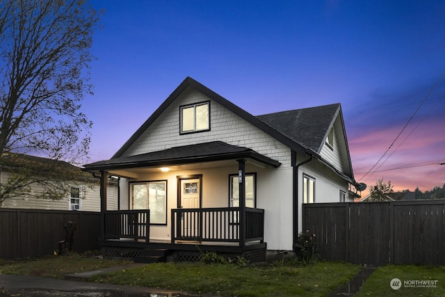 bungalow featuring a porch