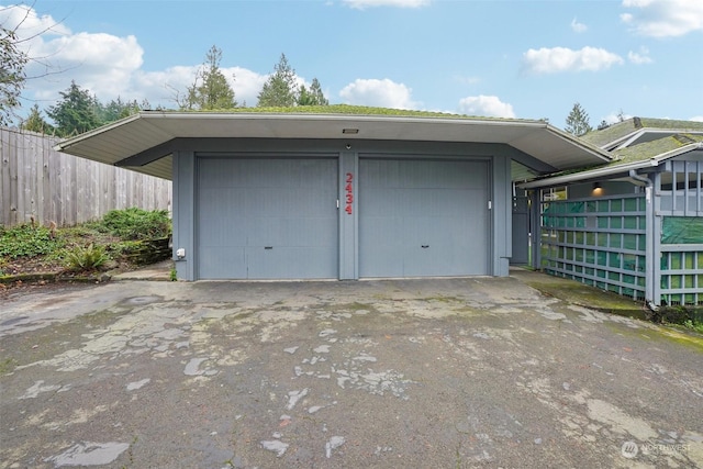 view of garage