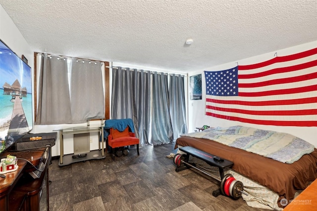 bedroom with a textured ceiling