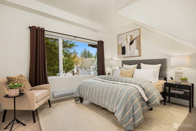 bedroom with carpet floors