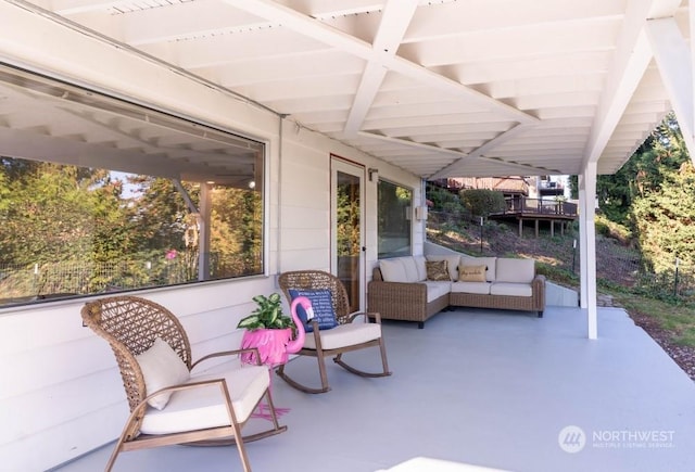 view of patio / terrace with an outdoor living space