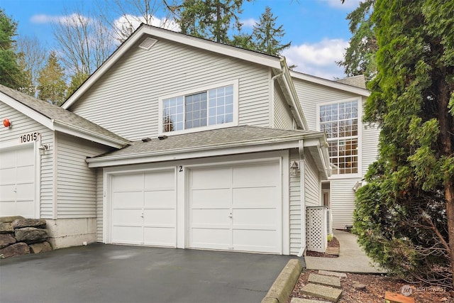 view of front of house with a garage