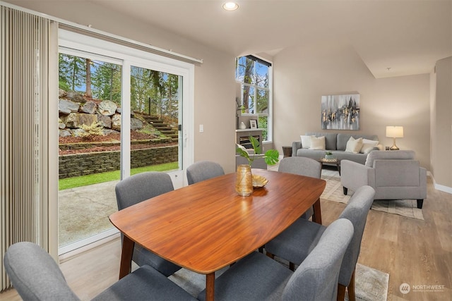 dining room featuring light hardwood / wood-style floors