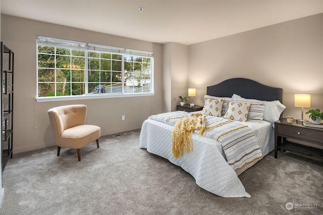 bedroom featuring carpet and multiple windows