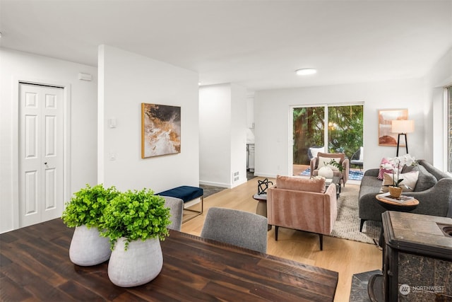 living room featuring hardwood / wood-style flooring