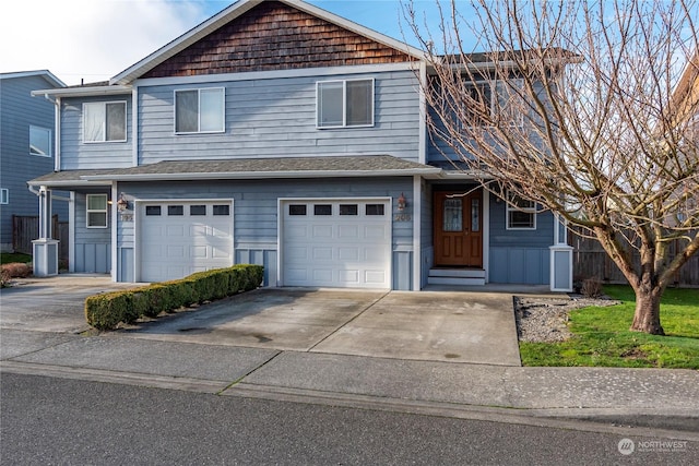 view of property featuring a garage